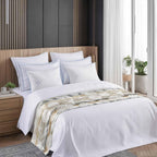 Beige Grey Coastal Bed Runner Scarf Cal King Size, Nautical Beach Starfish Coral Shell Modern Luxury Bed Throw Runners & Scarves for Twin Full Queen King Foot of Beds, Bedroom Decoration, 102"x20"