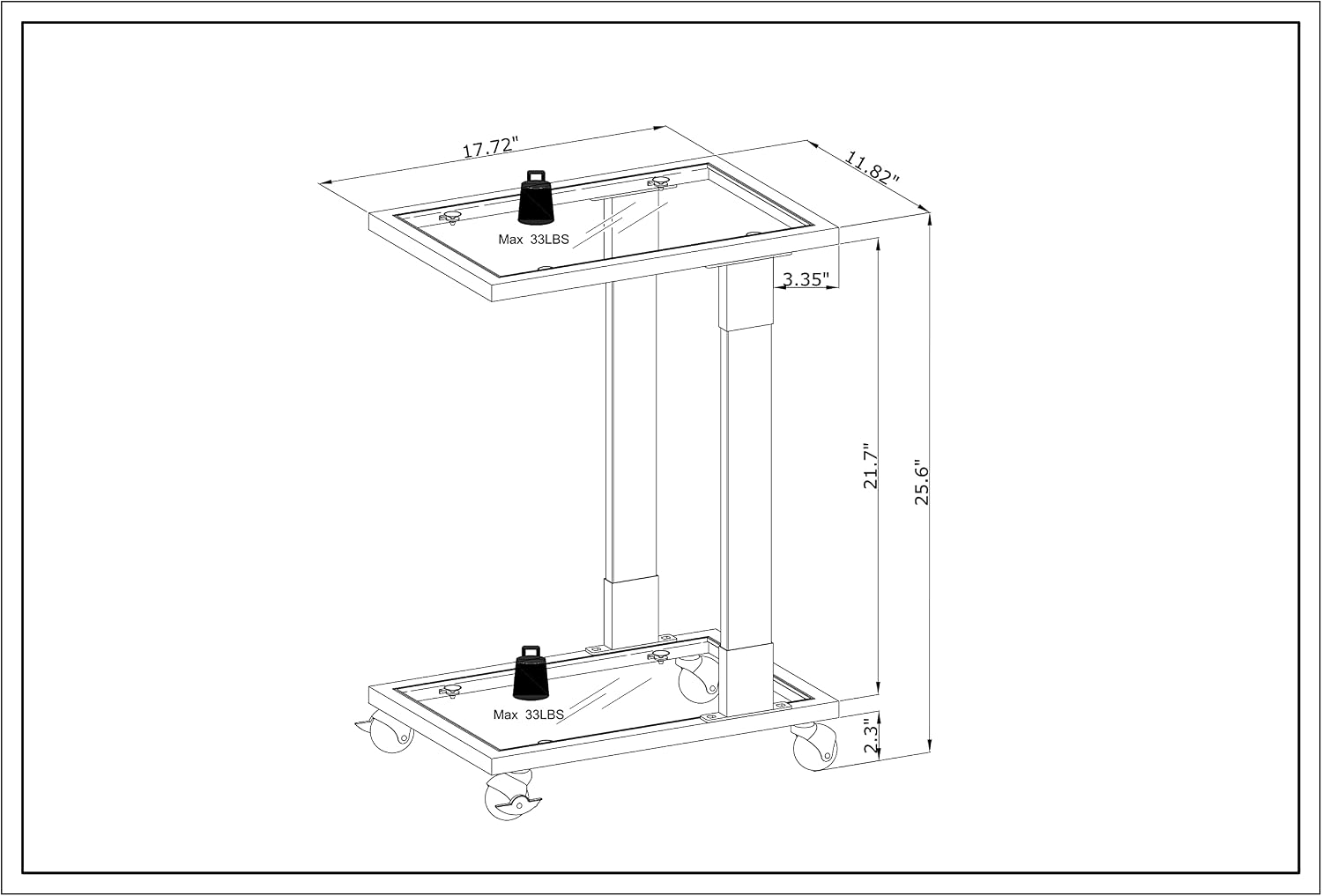 Acrylic Sofa Side Table C Shaped End Table with Wheels, Rolling Bedside Laptop Snack Table with Glass Top,Mobile Breakfast Tray Table with Clear Acrylic Frame