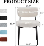 Boucle Dining Chair Set of 6, Mid Century Modern Upholstered Kitchen Chairs with Curved Backrest & Black Metal Legs, Round Dining Room Chairs, White