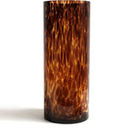 10" High Luxe Leopard Glass Vase — Unique Modern Amber Brown Centerpiece for Home Decor, Everyday Elegance Vase