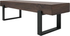 59" Dining Bench, Farmhouse Indoor Kitchen Table Benches, Industrial Shoe Bench, Entryway Benches, Black + Dark Walnut