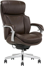 iComfort i6000 Series Big & Tall Ergonomic Bonded Leather High-Back Executive Chair, Brown/Silver
