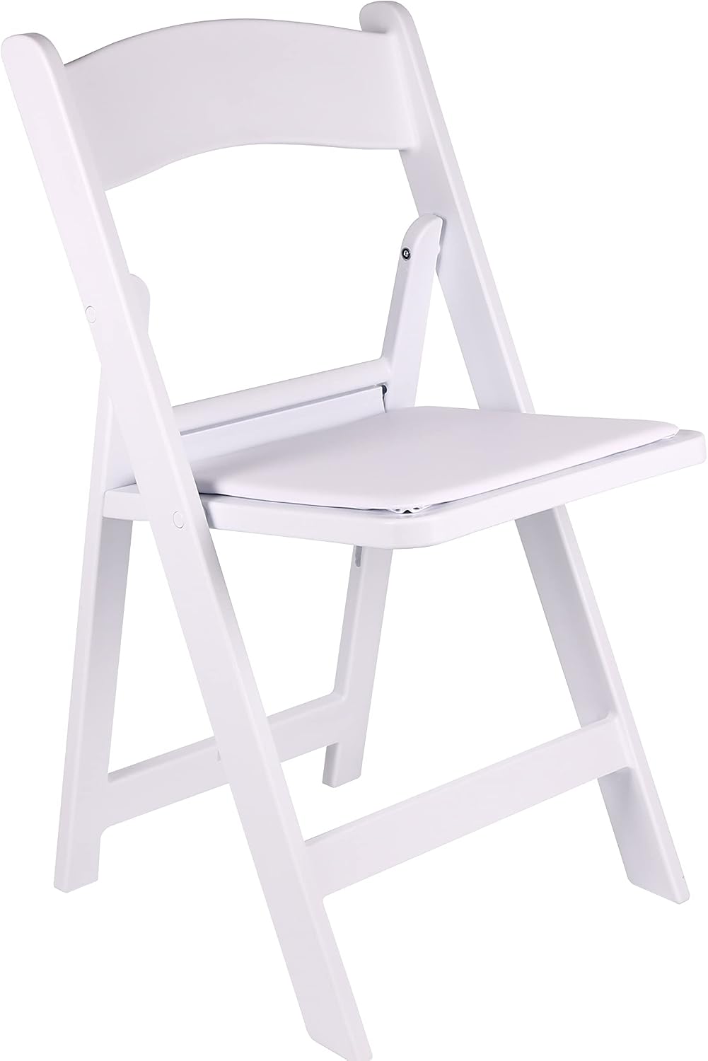 BTEXPERT Set of 8 White Resin Folding Chairs with Vinyl Padded Seat, 1000 lb Static Capacity, Stackable Commercial Grade, Indoor Outdoor for Wedding Event Church