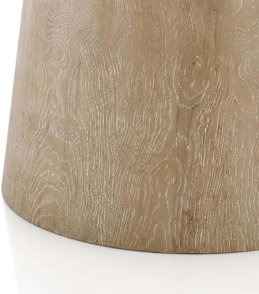 Starlight Canyon Home White Modern Round Solid Wood Pedestal End Table with Elegant Design, Durable Construction, Ideal for Living Room or Bedroom Decor