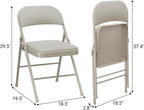 GarveeHome 4 Pack Folding Chairs with Padded Cushions, Padded Foldable Chair Hold Up to 350 LB, Portable Beige Folding Chair Suitable for Dining Room, Home Office, Indoor and Outdoor Events