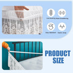 White Lace Bed Skirt for Full Bed - 15in. Drop, Easy Fit Ruffle Bedskirt Wrap Around Bed Skirt, Anti Wrinkle & Fade Resistant