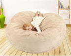 Bean Bag Chair Cover(no Filler),Adults Luxurious Giant 6/7/8ft Huge Bean Bag Chair for Organizing Children Plush Toys or Memory Foam (Color : Light Blue, Size : 8ft)
