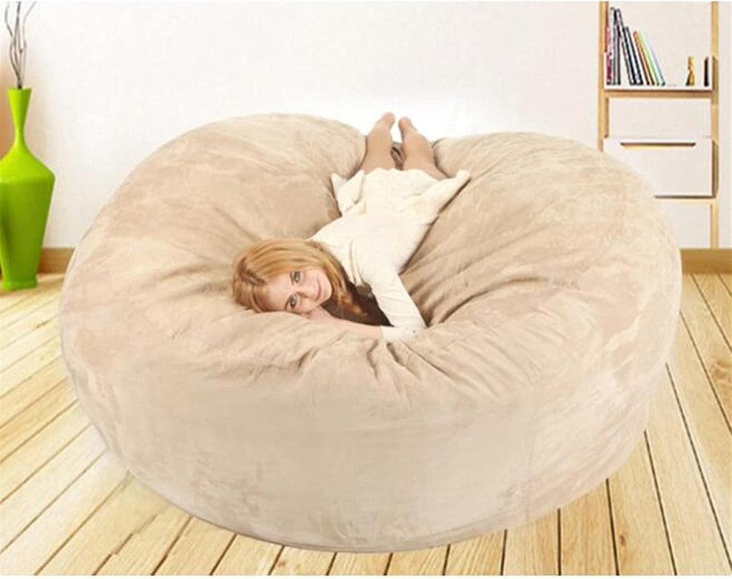 Bean Bag Chair Cover(no Filler),Adults Luxurious Giant 6/7/8ft Huge Bean Bag Chair for Organizing Children Plush Toys or Memory Foam (Color : Blue, Size : 8ft)