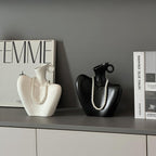Ceramic Vase, Human Body Vase for Home Decor, Modern Minimalist Boho Vase for Living Rooms, Bedrooms, Shelves, Dining Tables, Bathrooms, and Offices (Black)