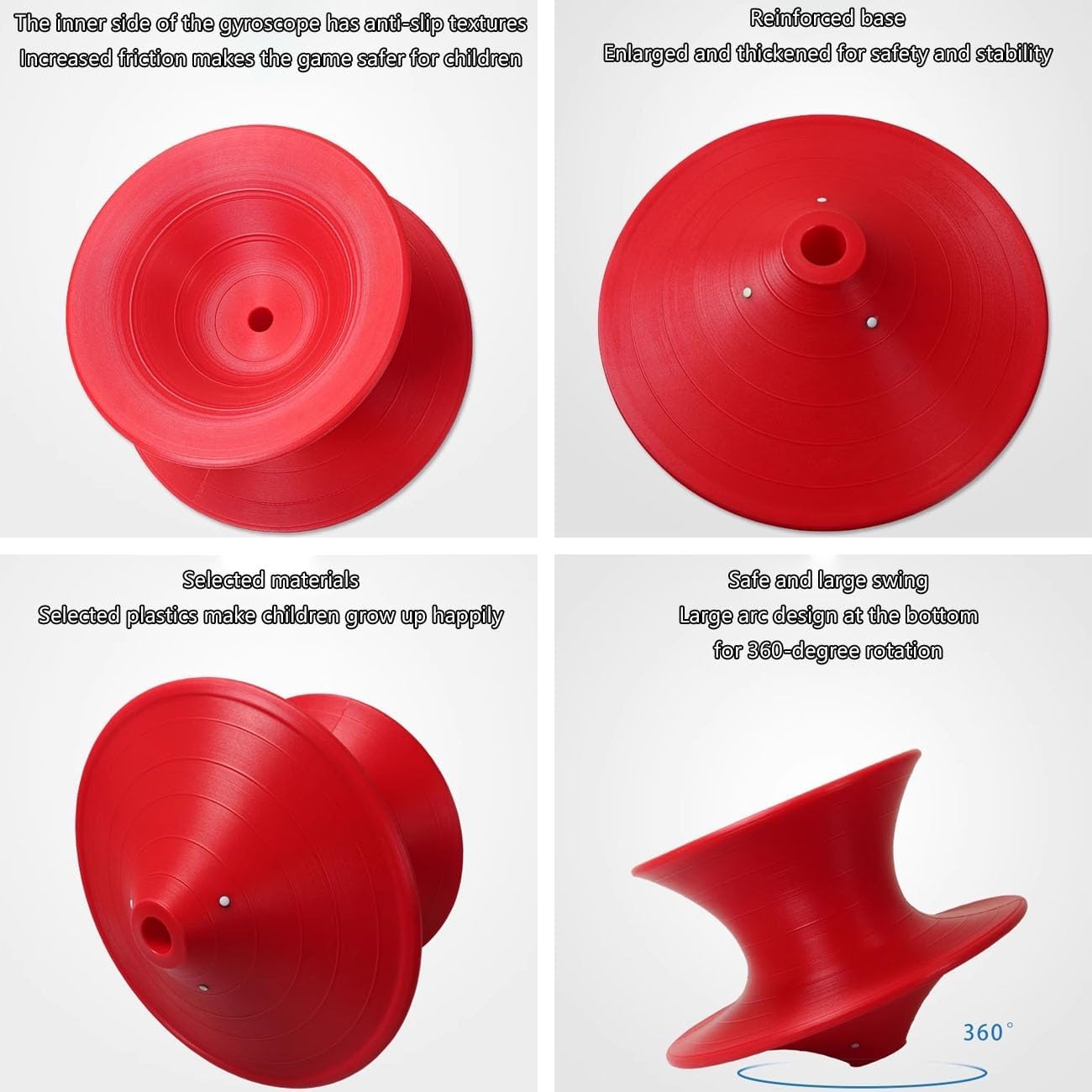 Modern Red Fiberglass Rotating Gyro Spun Chair, 360 Swivel, Indoor/Outdoor, 220 lbs Capacity