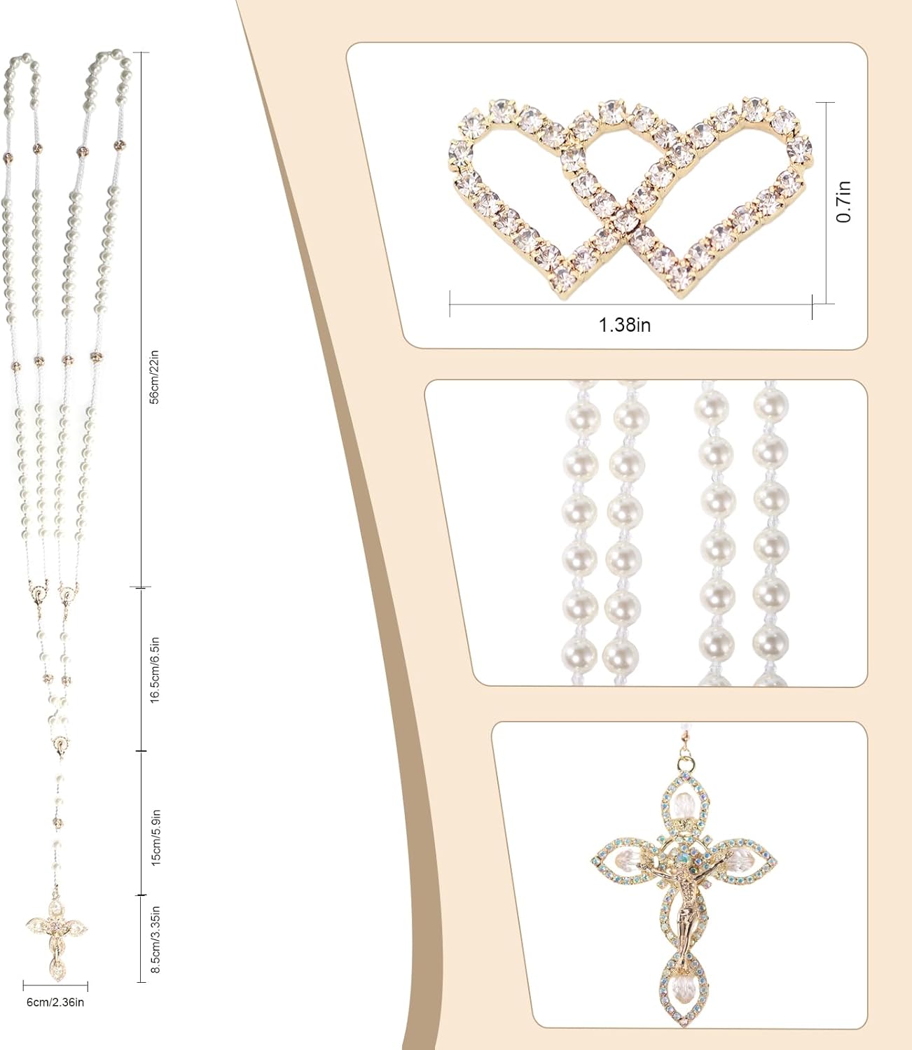 Lazo Para Boda,Wedding Lasso for Ceremony Catholic,Lazos Para Boda Catolica,Lazos Para Bodas De Iglesia Para Novios,Pearls Rosary with Unity Cross for Wedding Ceremony,Lazo De Boda Para Los Novios