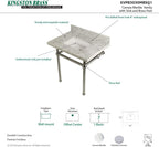 Kingston Brass KVPB3030MBSQ1 Templeton 30" x 22" Carrara Marble Vanity Top with Brass Console Legs, Carrara Marble/Polished Chrome