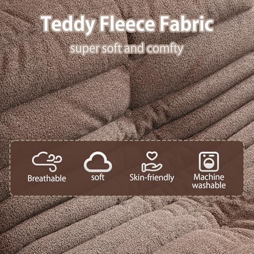 Oversized Bean Bag Chairs for Adults, Giant Beanbag Chair with Memory Foam, Comfy Lounge Chair Lazy Sofa for Apartment, Living Room, Bedroom, Office(Teddy Fabric)