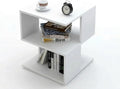 Small White Nightstand with Shelf, Modern Bedside Table, MDF Wood End Table for Bedroom Living Room, Compact Side Table, Easy Assembly