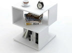 Small White Nightstand with Shelf, Modern Bedside Table, MDF Wood End Table for Bedroom Living Room, Compact Side Table, Easy Assembly