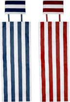Patio Chair Replacement Fabric, Folding Sling Chair Replacement Fabric with Pillowcase, Blue and White Stripes Patio Chair Sling Replacement for Home Beach Balcony Style 1