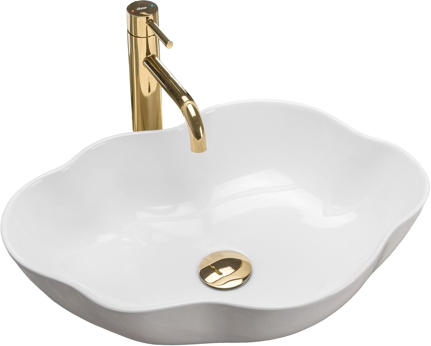Rea Pearl Bathroom Sink Made of Ceramic Pearl-white-REA-U0265, White
