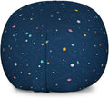 Lunarable Outer Space Storage Toy Bag Chair, Solar System Themed Cartoon Planets Hand Drawn Science Fiction Final Frontier, Stuffed Animal Organizer Washable Bag, Large Size, Navy Blue