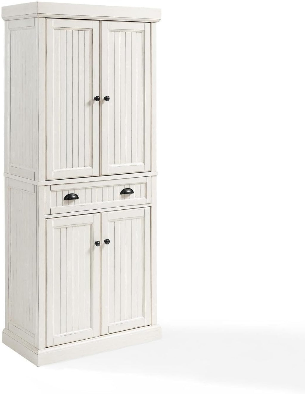 Maykoosh Kitchen Pantry Cabinet - Large Storage, Adjustable Shelves, Distressed White