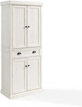 Maykoosh Kitchen Pantry Cabinet - Large Storage, Adjustable Shelves, Distressed White