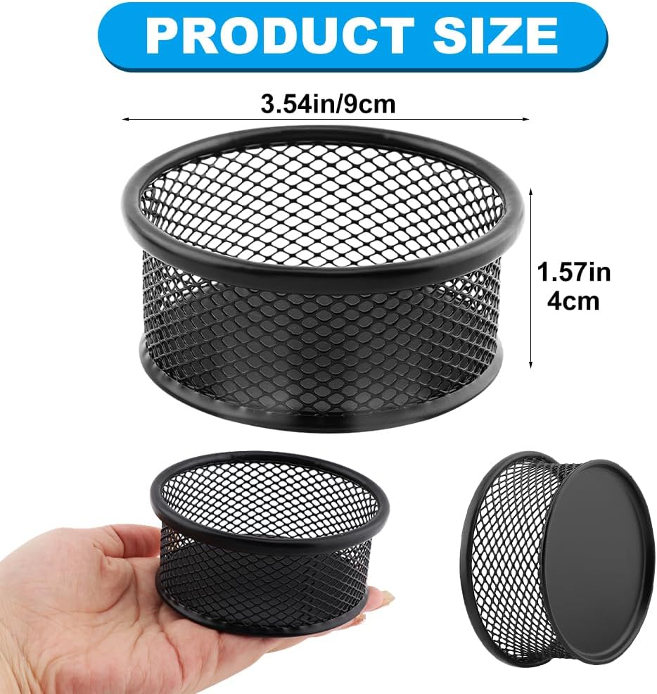 LOQJSS 2PCS Mesh Paper Clip Holder, Stackable PaperClip Organizer for Desk, Mesh Paperclip Dispenser Organizer with Non-Slip EVA Pad,Paperclip Holder for Office Binder Box