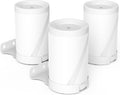 Wall Mount for TP-Link Deco BE63/ BE65/BE67/BE68/BE10000/BE11000/BE14000 Mesh Wi-Fi 7 System, Saving Space Aluminum Alloy Wall Hanging Bracket Holder with Cable Storage Rack (White-3Pack)