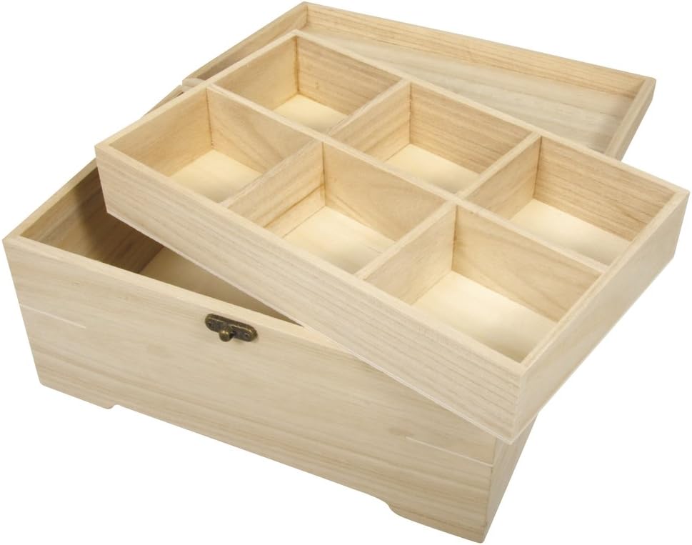 Rayher Wooden Casket with Inset, 2 Parts, 28x18x13,5cm, Multi-Colour, 2.85 x 1.89 x 1.37 cm