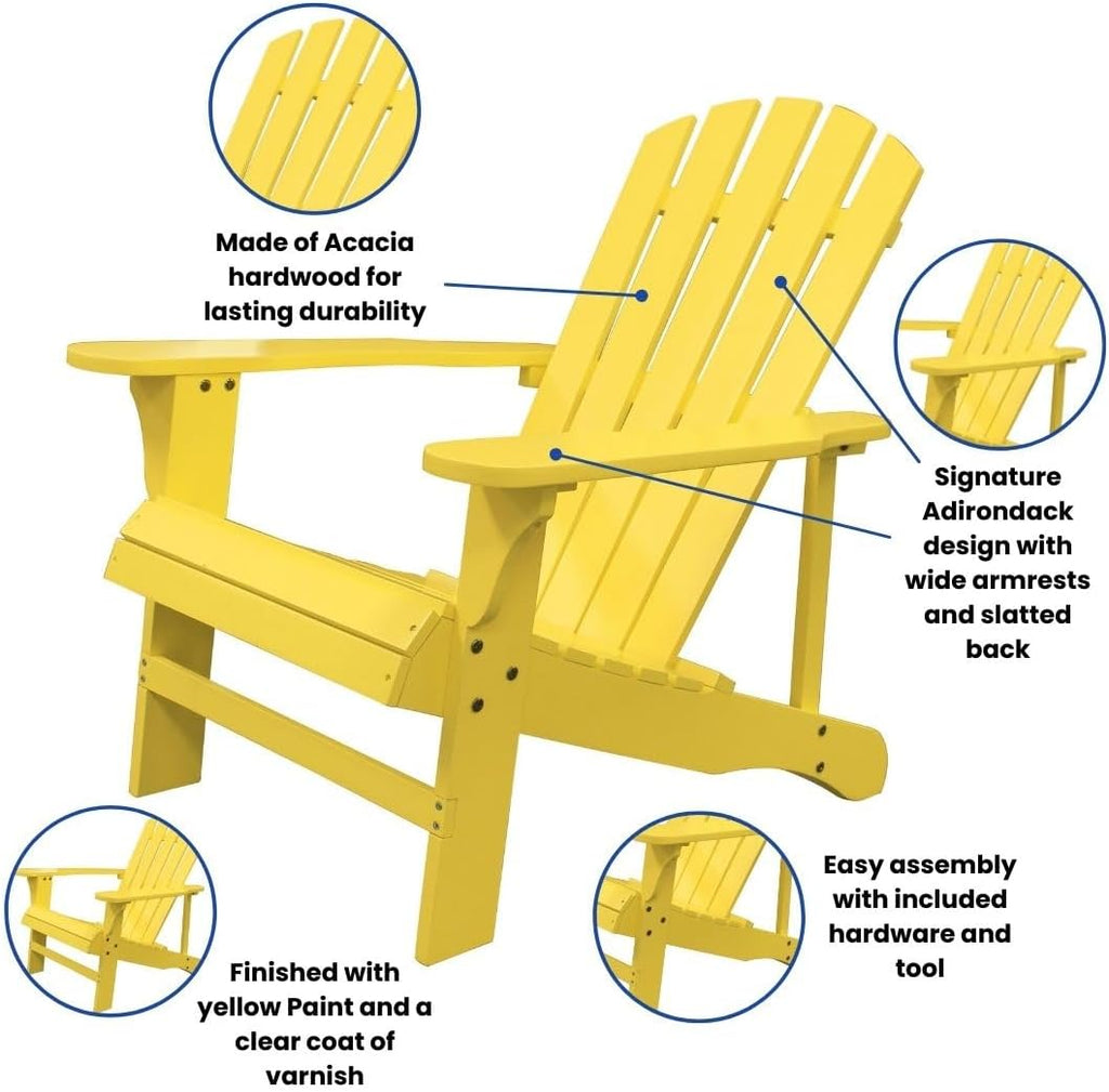 Leigh Country TX 38998 Adult Adirondack Chair - Yellow