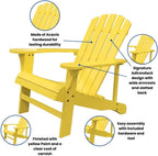 Leigh Country TX 38998 Adult Adirondack Chair - Yellow