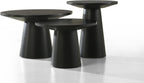 Black 3 Coffee, End, Console Table Set with Pedestal Base