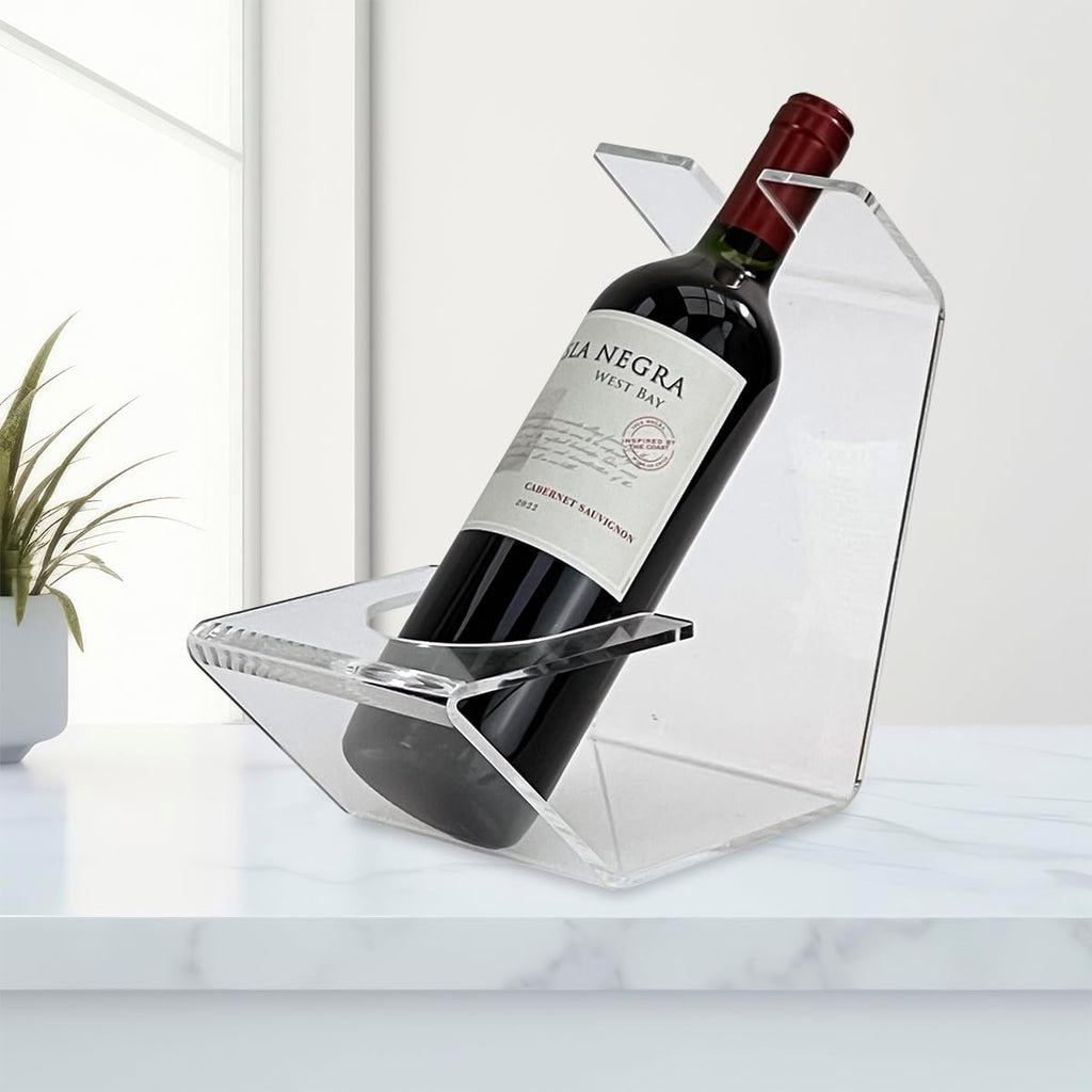 pbf PHOTO BOOTH FRAMES Clear Acrylic Wine Bottle Holder, Countertop Display Stand, 10 x 5 x 8.98 inches 2 Pack