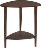 San Pietro Mid-Century Modern End Table with Storage Shelf, Triangular Wood Side Table, Living Room Accent Table | Espresso Finish