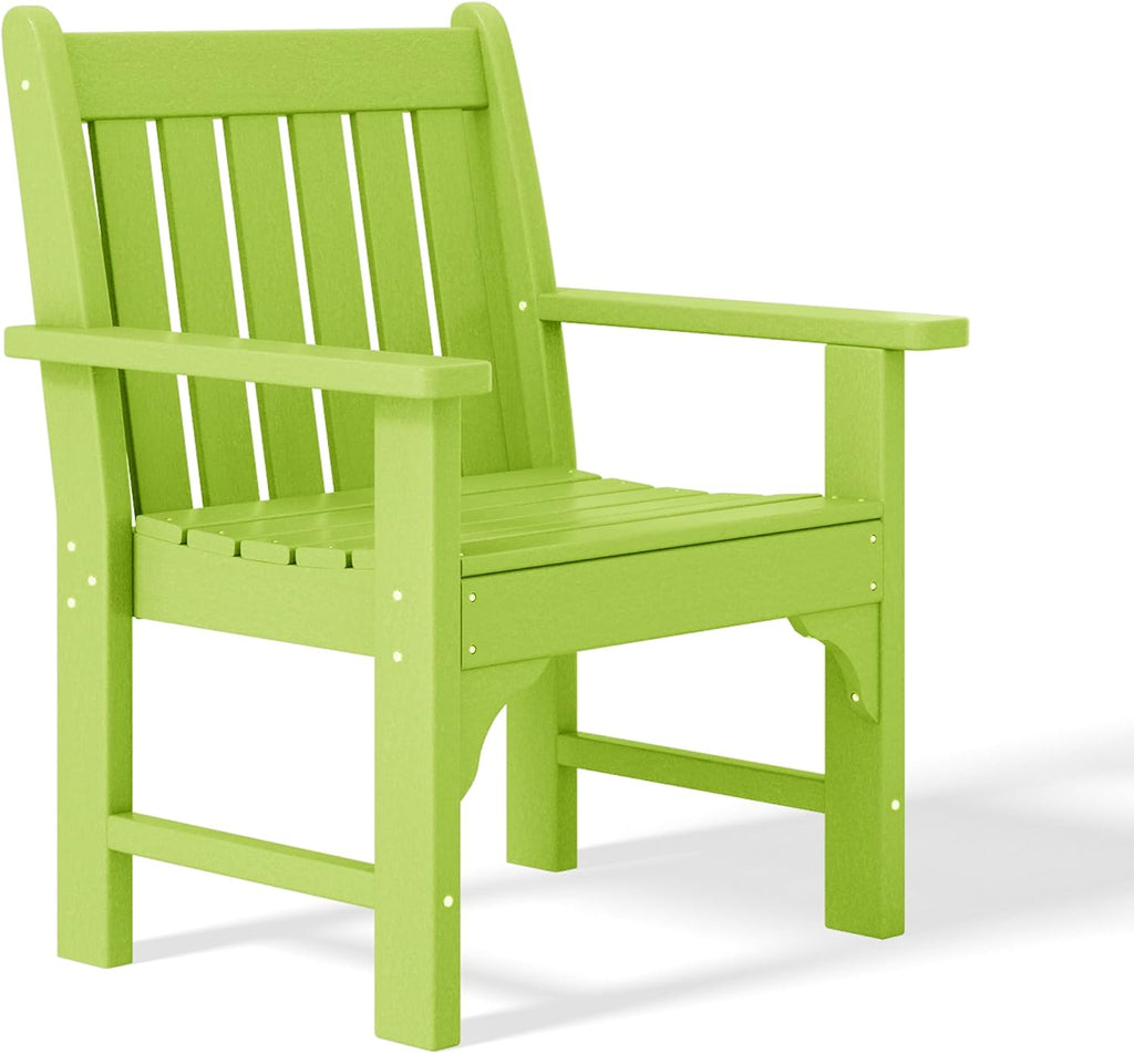 WestinTrends Malibu Outdoor Patio HDPE Adirondack Dining Arm Chair, Lime