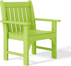 WestinTrends Malibu Outdoor Patio HDPE Adirondack Dining Arm Chair, Lime