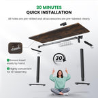 SIAGO Electric Standing Desk Adjustable - 48 x 24 Inch Sit Stand up Desk with 0.8 Inch Thick Tabletop - Adjustable Height Table with 3 Memory Preset, Cable Management for Home Office