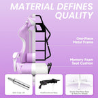Ferghana Kawaii Light Purple Gaming Chair with Bunny Ears, Ergonomic Cute Gamer Chair with Footrest and Massage, Racing Reclining Leather Computer Game Chair for Girls Adults Teens Kids