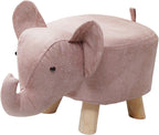 Ottoman Stool Kids Stool Animal Footstool Sofa Tea Stool for Bedroom Decor, Pink