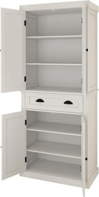 71" Pantry Cabinet, Freestanding Tall Cupboard Storage Cabinet with a Drawer,Tall Kitchen Pantry with 4 Doors and 2 Adjustable Shelves, for Living Room, Dining Room
