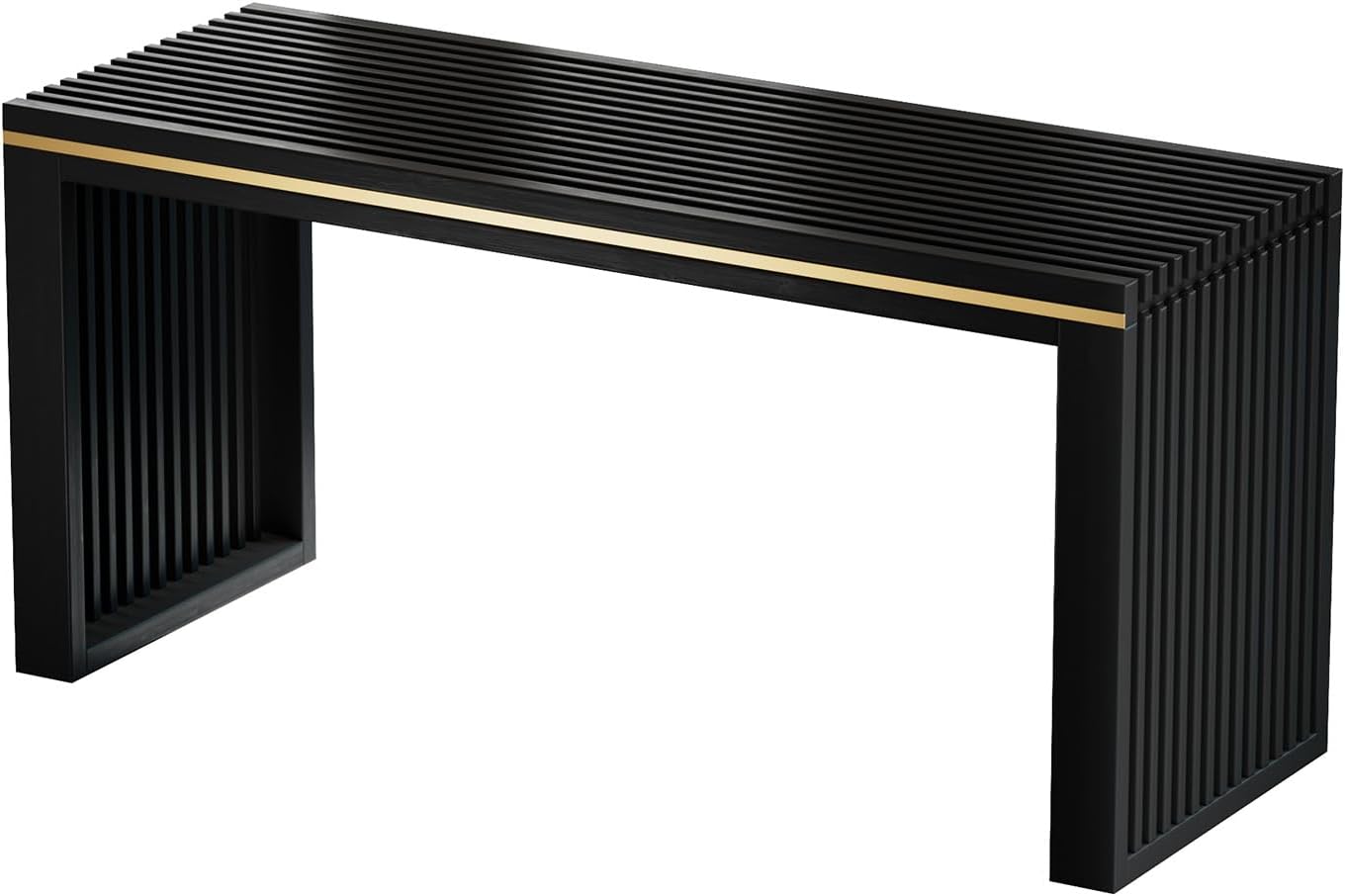 Wisuce Bamboo Dining Bench, 35 inch Entryway Indoor Bench, Black