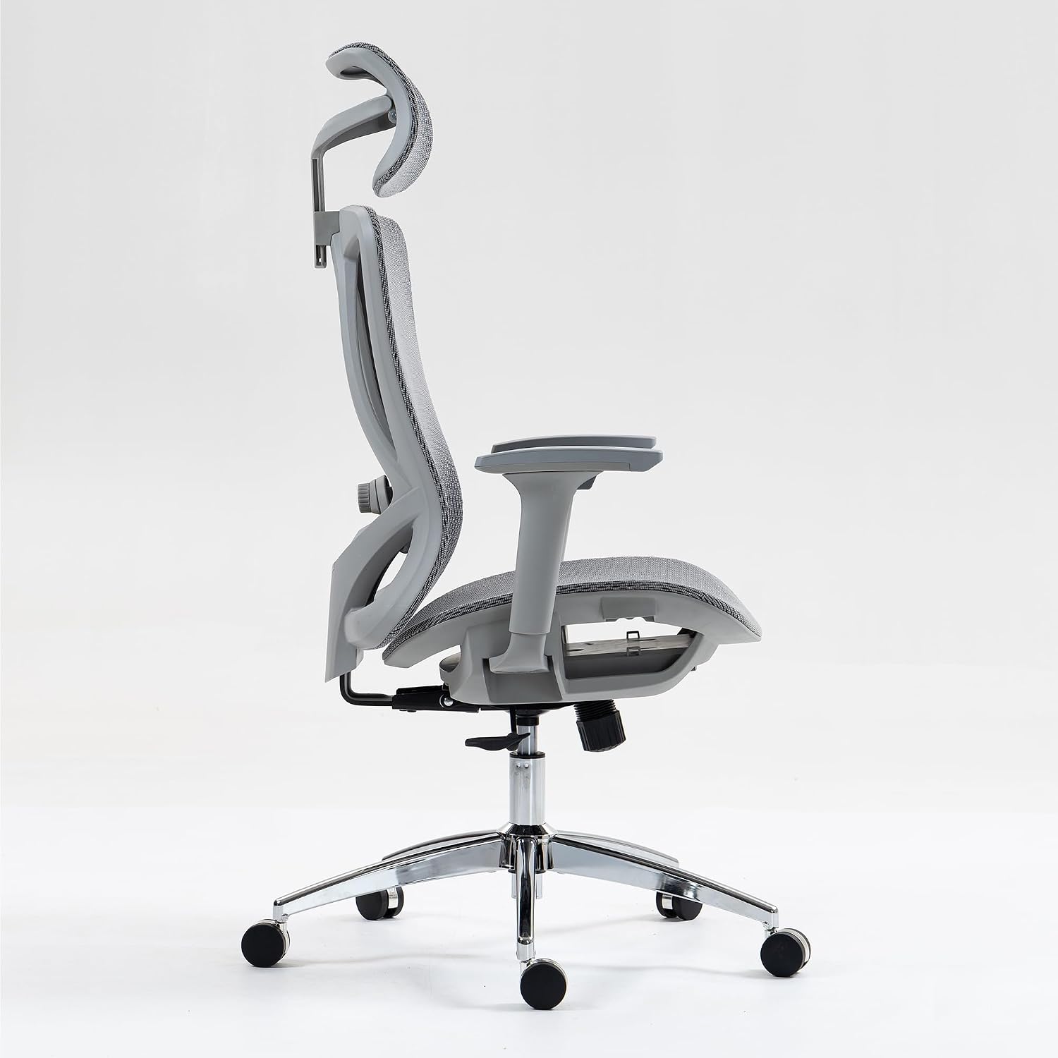 Ergonomic High Back Mesh Office Chair with Adjustable Lumbar Support and Headrest for Comfortable Workdays - Breathable, 3D Armrests, Reclining Seat - Ideal for Home and Office,Grey