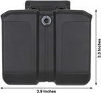 OWB Polymer Double Magazine Holster Ambidextrous Carrier, Fits 9mm/.40 Calibers Double Stack Magazines of Glock, S&W, Sig Sauer, Springfield, Taurus, Beretta, Ruger, Walther, Canik, Colt, CZ, H&K