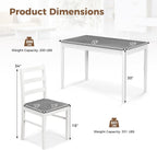 COSTWAY Dining Table Set for 4, 5-Piece Dinette Set with Rubber Wood Legs, Anti-Slip Pads & Space-Saving Design, Farmhouse Kitchen Table and Chairs for Kitchen, Apartment, Studio