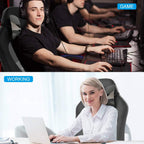 Meet Perfect Gaming Ergonomic Office Desk Chair - Leather Computer With Lumbar Support and Head Pillow - Modern Executive Adjustable Rolling Swivel Task for Home Office, Camo