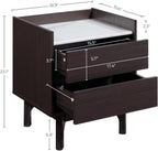 LuxenHome Modern 2 Drawers Nightstand with Faux Marble Top, 23'' Wood Accent Side Tables with Storage, Tray-Edge Design Bedside Table for Bedroom Living Room Sofa Office, End Table for Small Spaces