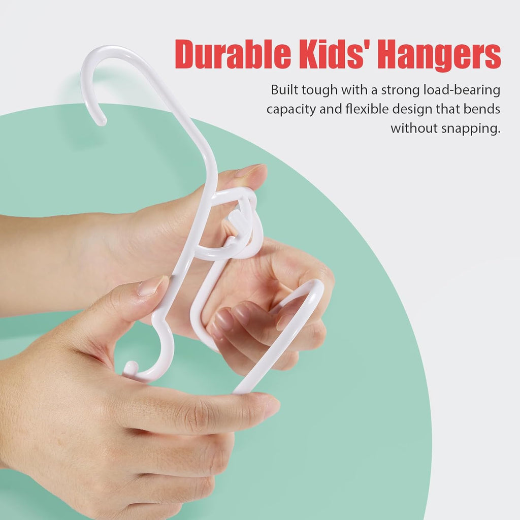 60 Pack Plastic Baby Hangers - Kids Clothes Hanger for Closet, 11.4 Inch White Toddler Infant Hanger for Nursery Boys and Girls Hangers Kids Size, Non-Slip, Non-Distorting from Stretching