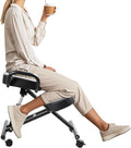 Ergonomic Kneeling Chair with Back Support, Office Kneeling Chair with Adjustable Height and Lumbar Support, Suitable for Banks, Conference Rooms, Offices, and Home Reception(Without Backrest)