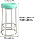 Backless Counter Stools, Commercial Stainless Steel Iron Stool, Office Three-Ring High Chair, Reinforced Base Frame, for Daily Use(Grey,75cm)