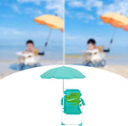 kowaku Child Folding Beach Chair Outdoor Seating with Umbrella Fun Camping Chair Sun Protection for Sun Newborn Gifts Tent Gathering, Green