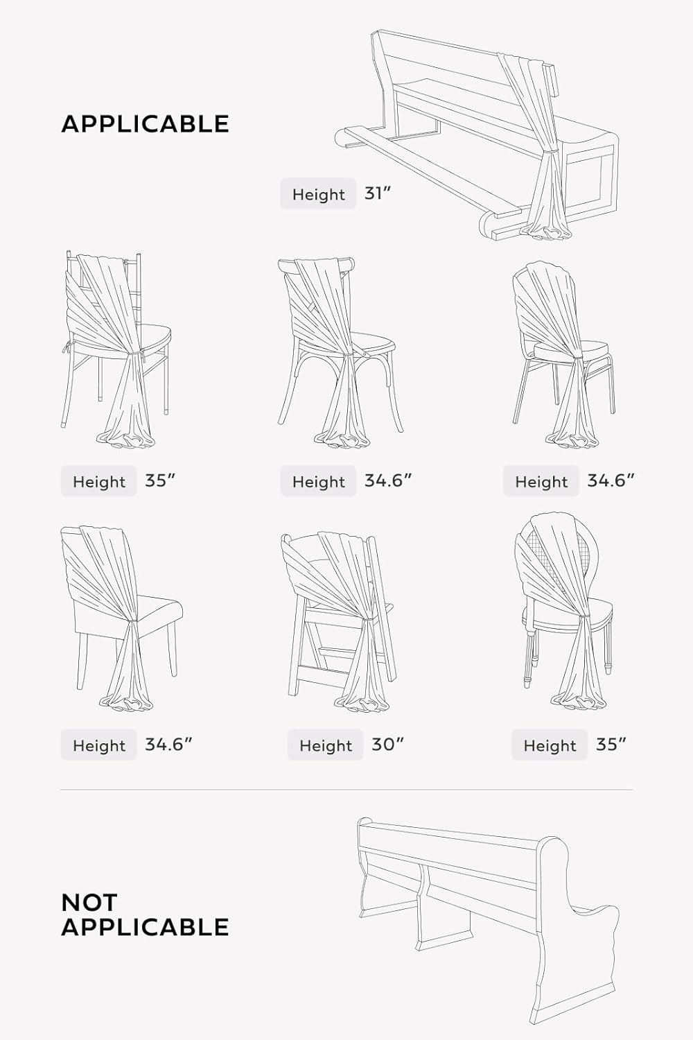 Ling's moment Chair Sashes, Wedding Aisle Decorations, Burgundy Pink Blush | 16pcs Chair Cover Draping Fabric Wrinkle-Free with Tie for Party Ceremony Reception Floral Arrangement Banquet Outdoor Decor