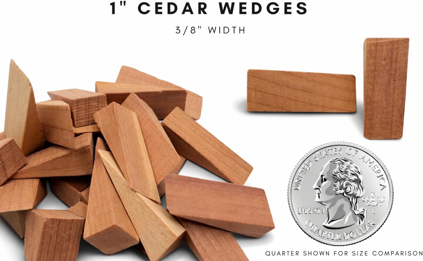 Cedar Barrel Wedges (1” x 3/8”) – Wood Plugs for Sealing Leaks & Cracks in Whiskey, Bourbon & Wine Barrels – Ideal for Home Brewing, Distilling & DIY Barrel Repair – Made in USA